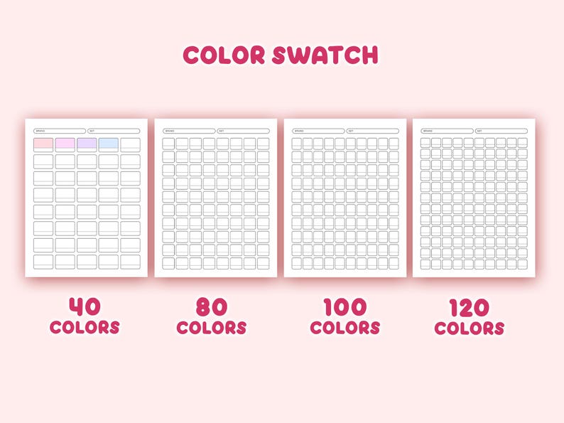 Coloring Practice Worksheets Printable, Blank Color Swatch Chart Combo ...