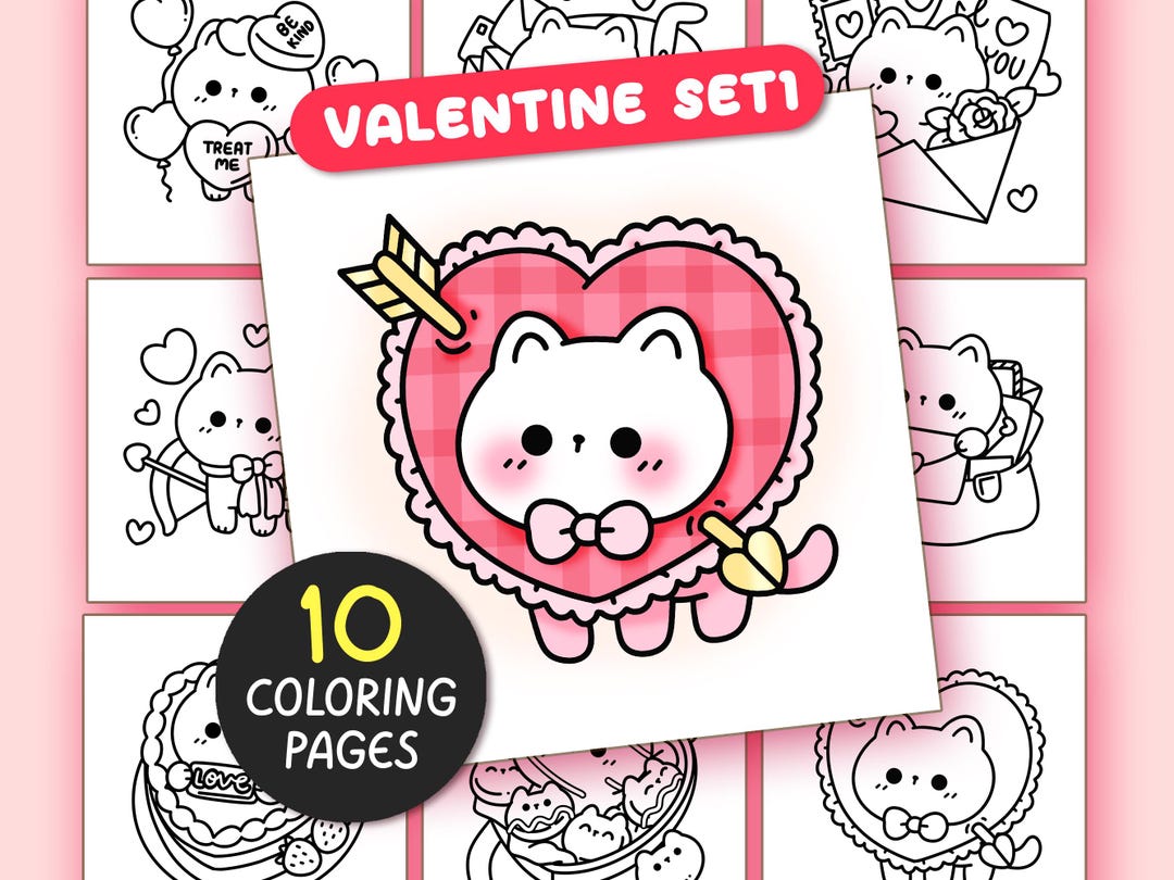 Valentine Bold and Easy Coloring Pages for Adults - 10 Pages Simple ...