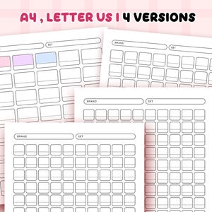 Color Swatch Chart Printable, Blank Color Swatches Sheets PDF, Alcohol ...