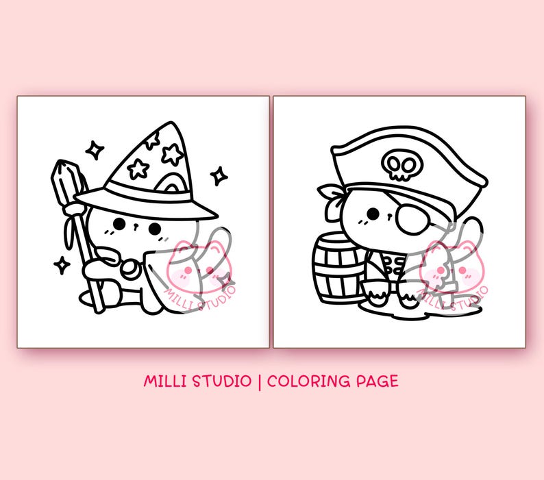 Halloween Bold and Easy Coloring Pages for Adults - 10 Pages Simple Coloring Sheet Kawaii Coloring Book Aesthetic Teen Coloring Pages