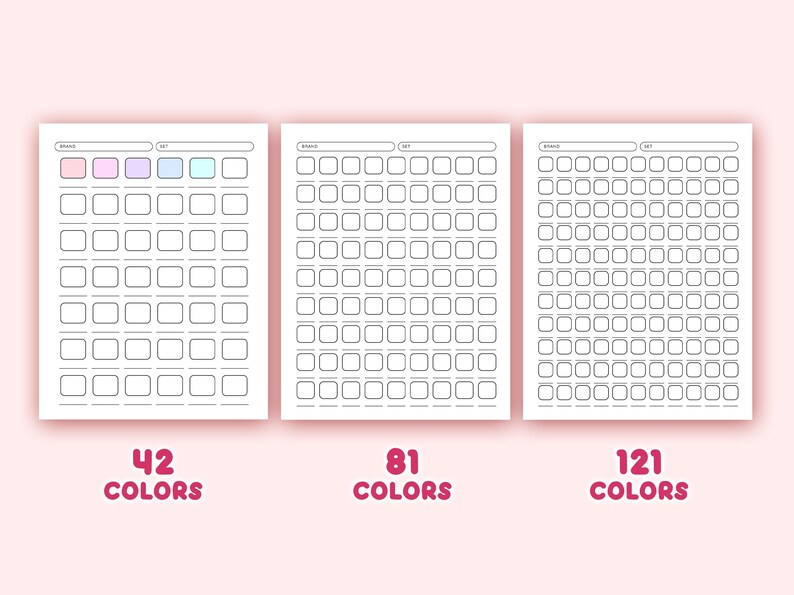 Color Swatch Chart Printable, Blank Color Swatches Sheets PDF, Alcohol ...