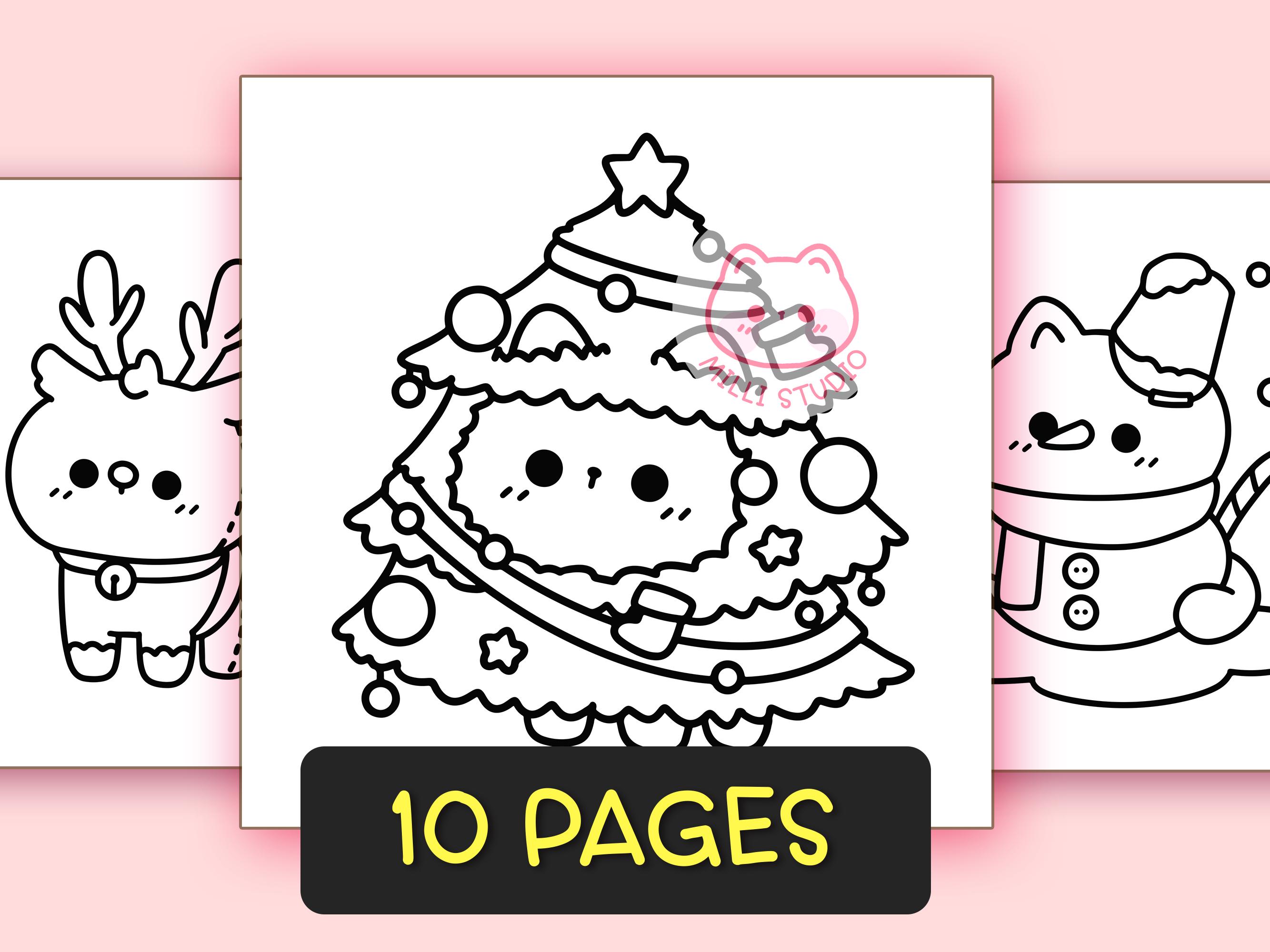Christmas Bold and Easy Coloring Pages for Adults - 10 Pages Simple ...