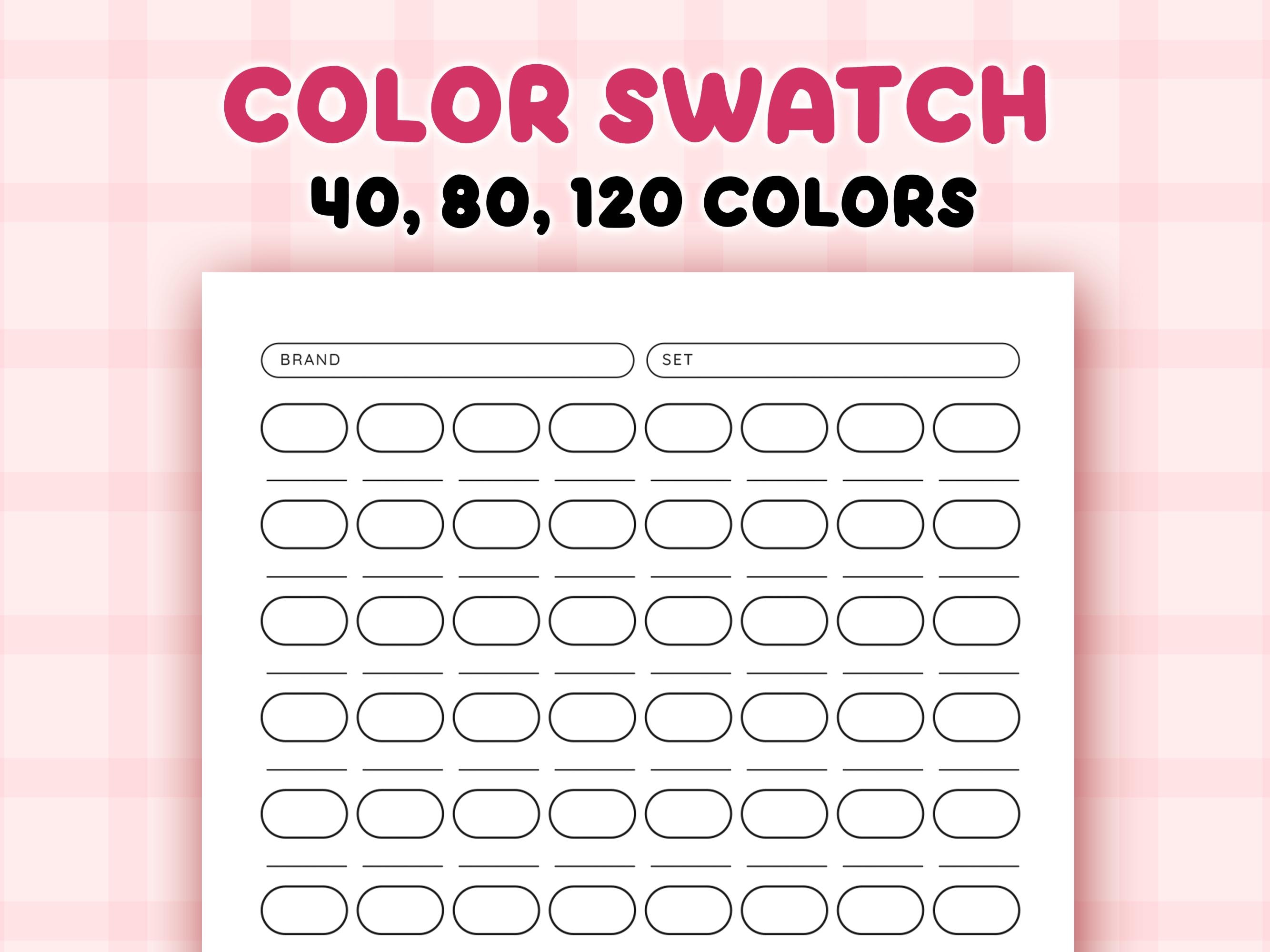 Color Swatch Test Color Swatch Chart Printable, Blank Color Swatches Sheets PDF, Alcohol ...