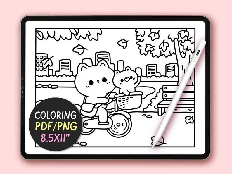 Autumn Bundle Fall Kawaii Cozy Coloring Pages Bundle for Adults, 24 Pages Autumn Aesthetic Coloring, Bold and Easy Coloring page for teen