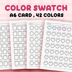 Cartão de amostra A6, Tabela de amostra de cores para impressão, Folhas de amostras de cores em branco em PDF, Marcadores de álcool Tabela de cores em branco para impressão Teste de 42 cores