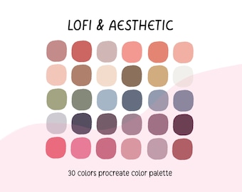Lofi & Aesthetic Color Palette Procreate palette swatches, procreate color palette, Kawaii color palette procreate, iPad Procreate Tools