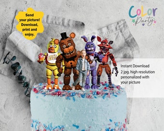 Five Nights at Freddy's Cake Topper Personalized Digital Printable Cake Decoration Easy Download