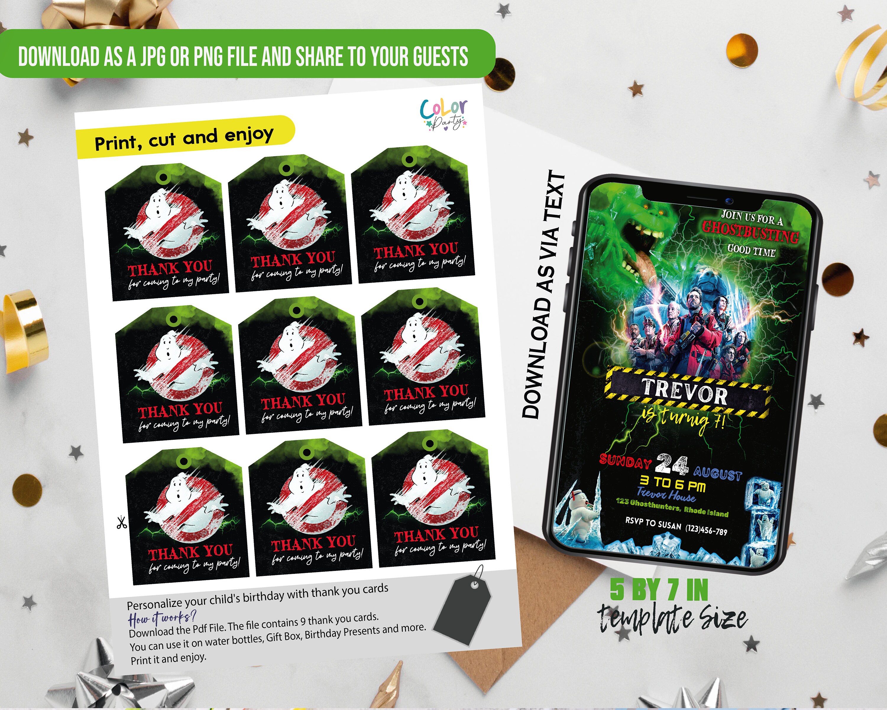 Ghostbusters Invitation Card Nightmare Ghost Invitation Digital Canva