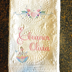 Personalisierte Babydecke: Heirloom Quilt aus Baumwolle, Taufgeschenk