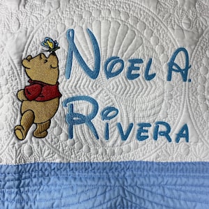 Winnie the Pooh,baby blanket,personalized,heirloom,christening,shower gift,baby gift,unique,one of a kind,special,Disney,character,embroider