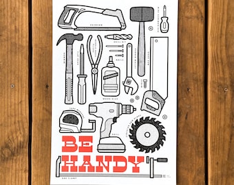 Be Handy Tool Art Screenprint 12x18