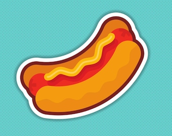 Hotdog Vinyl Sticker