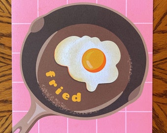 Fried Brain Egg Funny Art Print 10x10