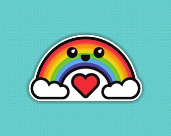 Happy Rainbow Vinyl Sticker