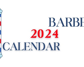 2024 BARBER CALENDAR | 12 month calendar for barber