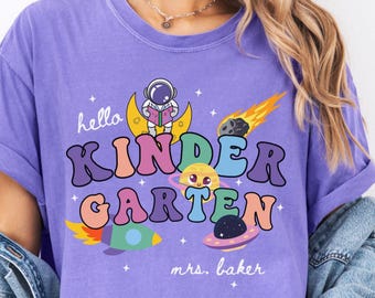 Kindergarten Teacher Shirt Kindergarten Team Space Theme Shirt First Day of School Shirt Teacher Appreciation Back To School Teacher Tshirt
