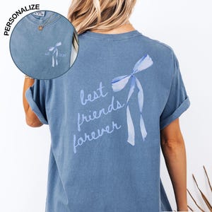 Personalized Besties Shirt Comfort Colors Best Friend Matching Shirts Girls Trip Tshirt BFF Gift Best Friend Birthday Gift For Her Soul Sis