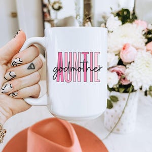 Godmother Proposal Mug Gift Aunt Godmother Bestie Bow Ceramic Mug Gift from Goddaughter Baptism Godmom Gift from Godson Godparent Birthday