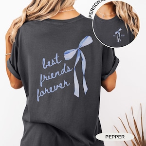 Personalized Besties Shirt Comfort Colors Best Friend Matching Shirts Girls Trip Tshirt BFF Gift Best Friend Birthday Gift For Her Soul Sis