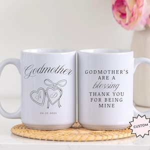 Godmother Proposal Mug Gift Aunt Godmother Bestie Bow Ceramic Mug Gift from Goddaughter Baptism Godmom Gift from Godson Godparent Birthday