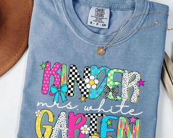 Custom Kindergarten Teacher Shirt Back To School Shirt Kindergarten Team Shirts First Day of School Personalized Teacher Appreciation Gift