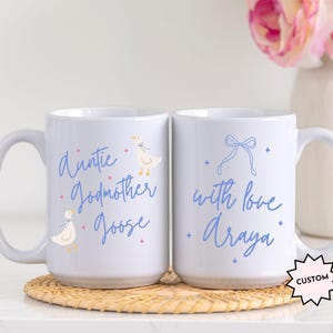 Godmother Proposal Mug Gift Aunt Godmother Bestie Bow Ceramic Mug Gift from Goddaughter Baptism Godmom Gift from Godson Godparent Birthday