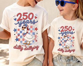 Silly Goose 4th of July Toddler Tee 250 Years Patriotic Kids T-Shirt Funny Kids America Shirt Youth USA T-Shirt Patriotic USA Toddler Tee