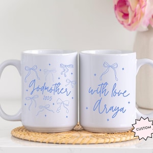 Godmother Proposal Mug Gift Aunt Godmother Bestie Bow Ceramic Mug Gift from Goddaughter Baptism Godmom Gift from Godson Godparent Birthday