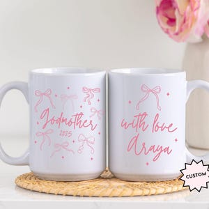 Godmother Proposal Mug Gift Aunt Godmother Bestie Bow Ceramic Mug Gift from Goddaughter Baptism Godmom Gift from Godson Godparent Birthday