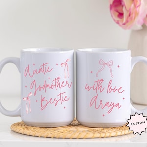 Godmother Proposal Mug Gift Aunt Godmother Bestie Bow Ceramic Mug Gift from Goddaughter Baptism Godmom Gift from Godson Godparent Birthday