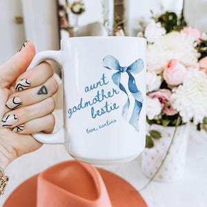 Godmother Proposal Mug Gift Aunt Godmother Bestie Bow Ceramic Mug Gift from Goddaughter Baptism Godmom Gift from Godson Godparent Birthday
