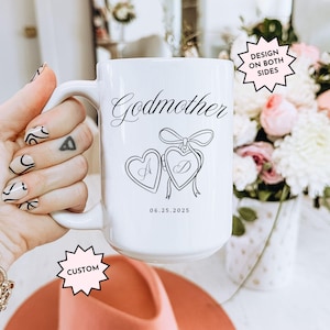 Godmother Proposal Mug Gift Aunt Godmother Bestie Bow Ceramic Mug Gift from Goddaughter Baptism Godmom Gift from Godson Godparent Birthday
