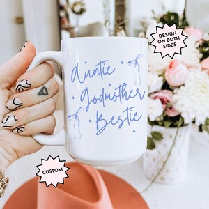 Godmother Proposal Mug Gift Aunt Godmother Bestie Bow Ceramic Mug Gift from Goddaughter Baptism Godmom Gift from Godson Godparent Birthday
