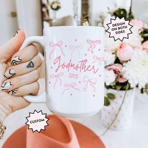 Godmother Proposal Mug Gift Aunt Godmother Bestie Bow Ceramic Mug Gift from Goddaughter Baptism Godmom Gift from Godson Godparent Birthday