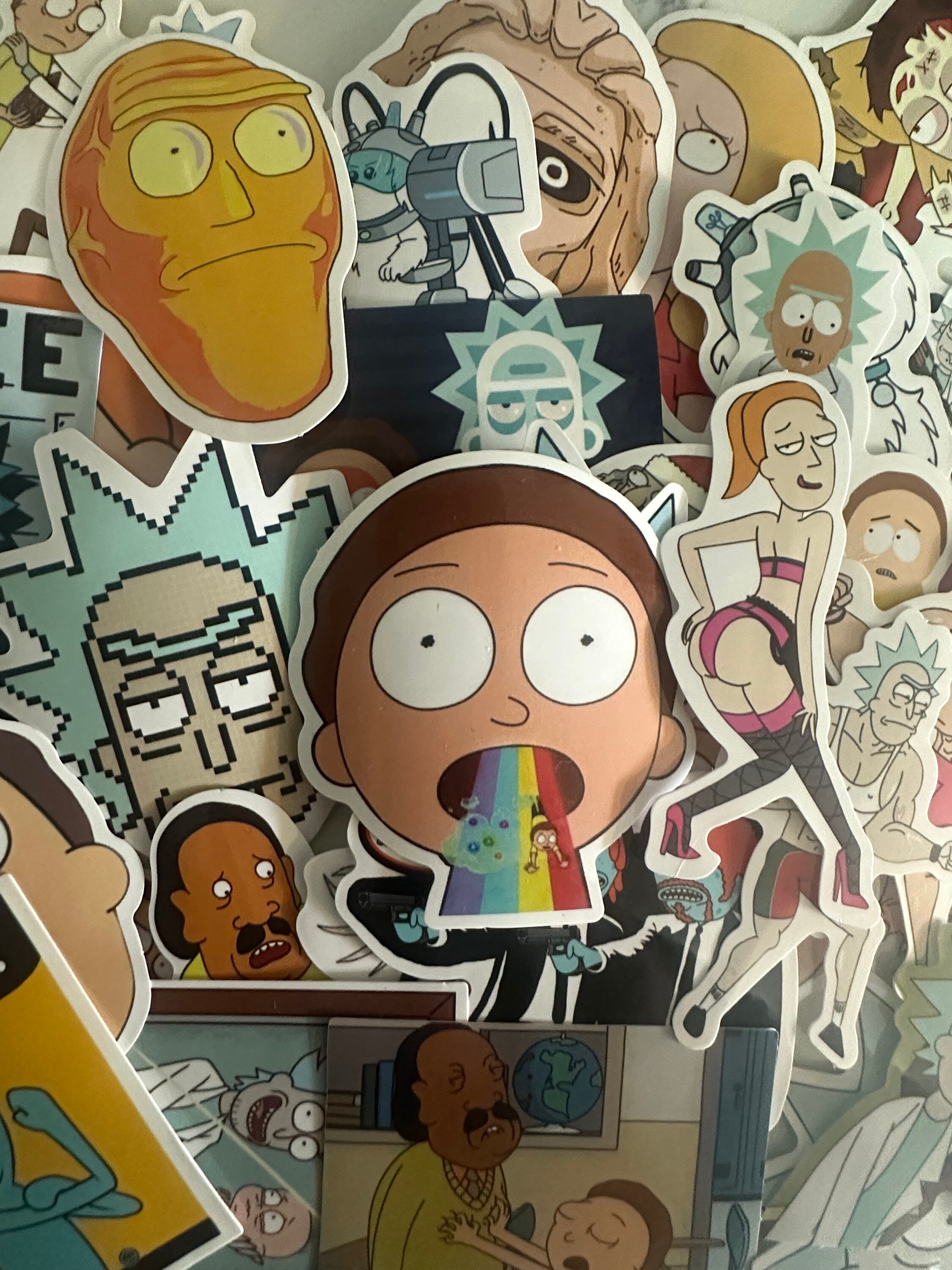 Rick and Morty Spiritual Rick w 3rd Eye Sticker by Carter Briar - Pixels