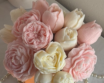 Kerzen Blumenstrauß | Kerzen Blumen Deko | Kerzen Blumenform | Kerzenbouquet