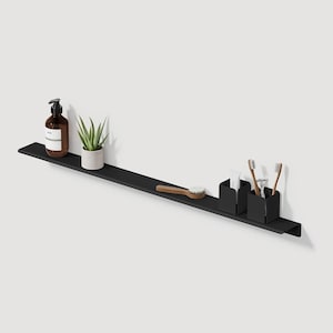 Black Metal Shower Shelf: Modern Bathroom Organizer (39.3&quot;/100cm)
