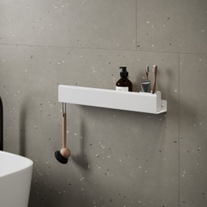 9 Inch Shower Shelf, Wall Mount Corner Bathroom Shelf, Matte Black