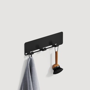 Black Wall Mounted Towel Hooks: Modern Stainless Steel Triple Hook Set - Rustproof