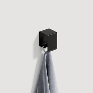 Black Bathroom Hooks, Shower Towel Hook -  Wall Hooks, Metal Hand Towel Hook, Decorative Hooks, Easy Installation, Housewarming Gift