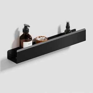 Minimalist Bathroom Decor: Black Metal Shelf & Organizer, Stainless Steel Shower Caddy, Housewarming Gift 19.68in/50cm