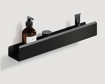 Panier de douche noir : étagère de salle de bain au design tendance, cadeau de pendaison de crémaillère, accessoires de salle de bain 20 po. 50 cm