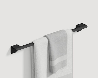 Schwarzes Metall Badezimmer Regal mit Handtuchhalter: Edelstahl Organizer