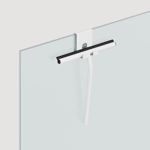 White Shower Squeegee: Stainless Steel Glass Cleaner, Modern Bathroom Accessory