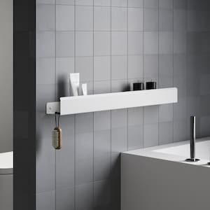 Modern Stainless Steel Shower Shelf, Stylish Bathroom Organizer Left Hook, Housewarming Essential, Bathroom Storage Solution image 2