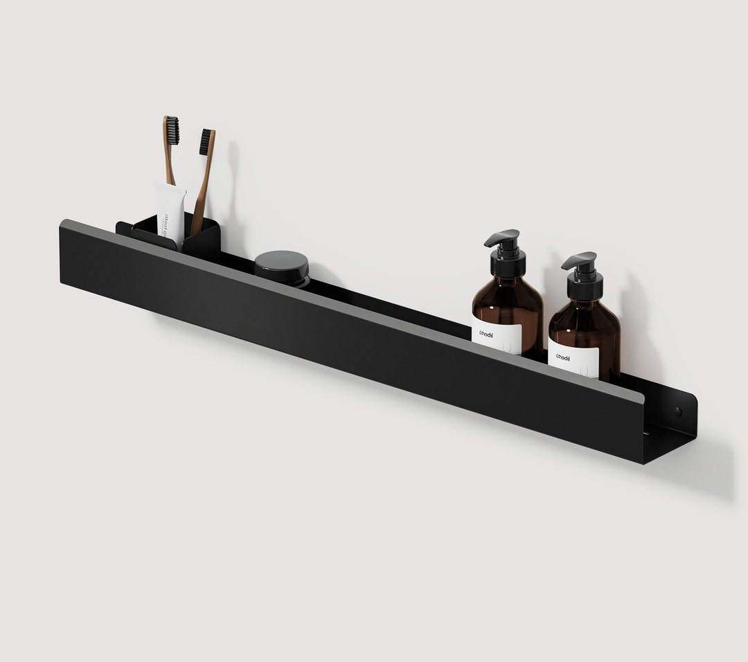 Black Metal Shelf Shower Shelf Stainless Steel Bathroom Etsy