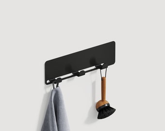 Black Towel Hooks Trio: Modern Bathroom Hanger - Rustproof
