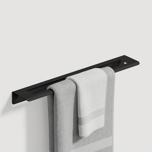 Black Bathroom Shelf - Modern Towel Rack and Organizer - Housewarming Essential, Towel Shelf,  Steel Bathroom Organizer, 19,68&quot;/50cm