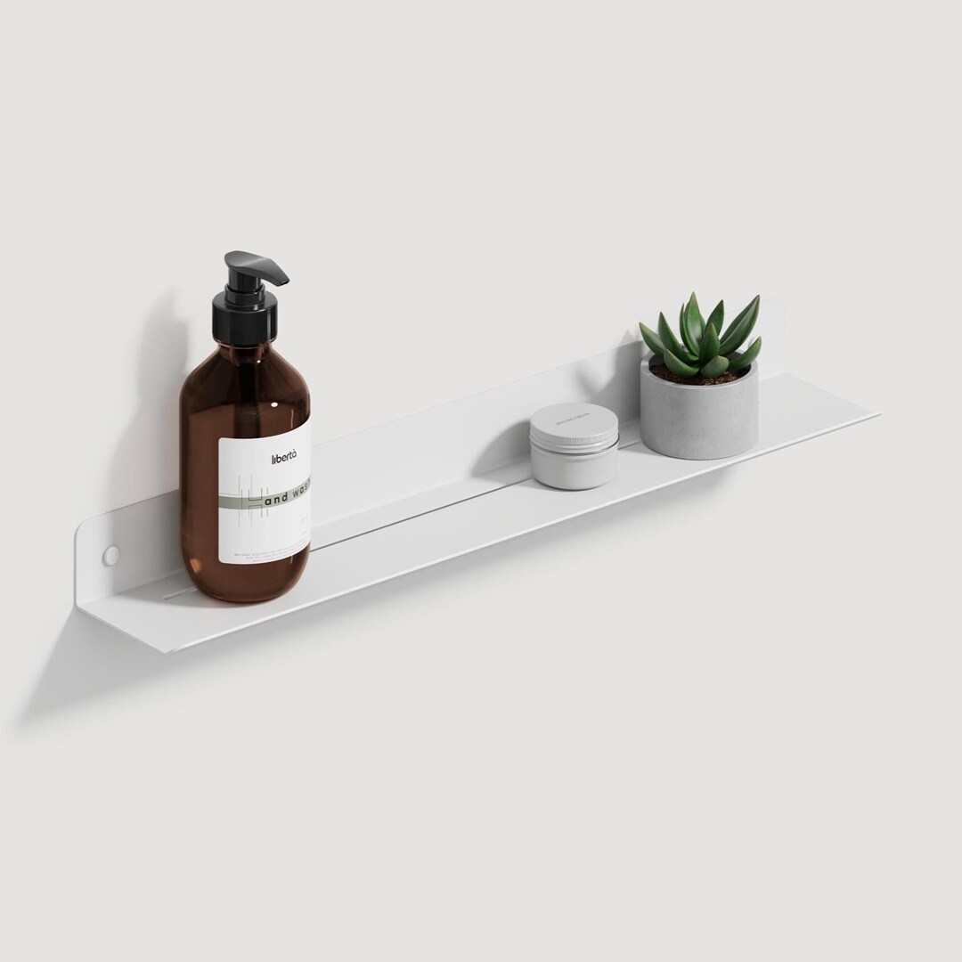 White Shower Shelf: Steel Bathroom Organizer - 50cm|19.68