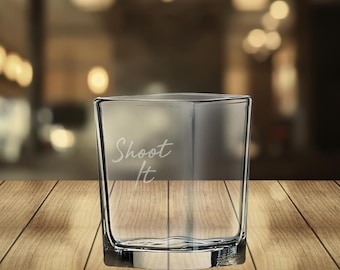 Custom Engraved Square Shot Glass, Personalized Gift